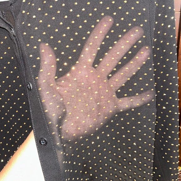 Bebe Sheer Gold Studded Dress Shirt size XS - Picture 5 of 9